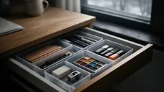 Näin kesytät kynälaatikon sotkun: lokerointi, joka toimii lapsiperheessä